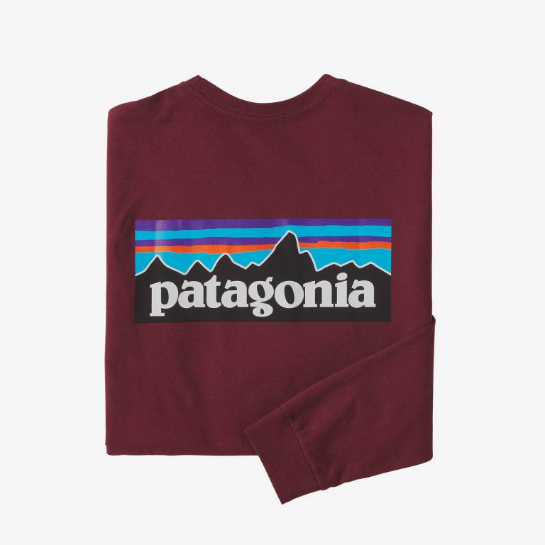 Responsibili-Tee® Patagonia Long-Sleeved P-6 Logo Responsibili-Â® Hombre Rojos | PRmjpTwr