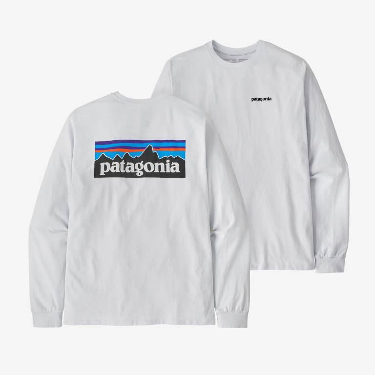 Responsibili-Tee® Patagonia Long-Sleeved P-6 Logo Responsibili-Â® Hombre Blancos | baCStwf7