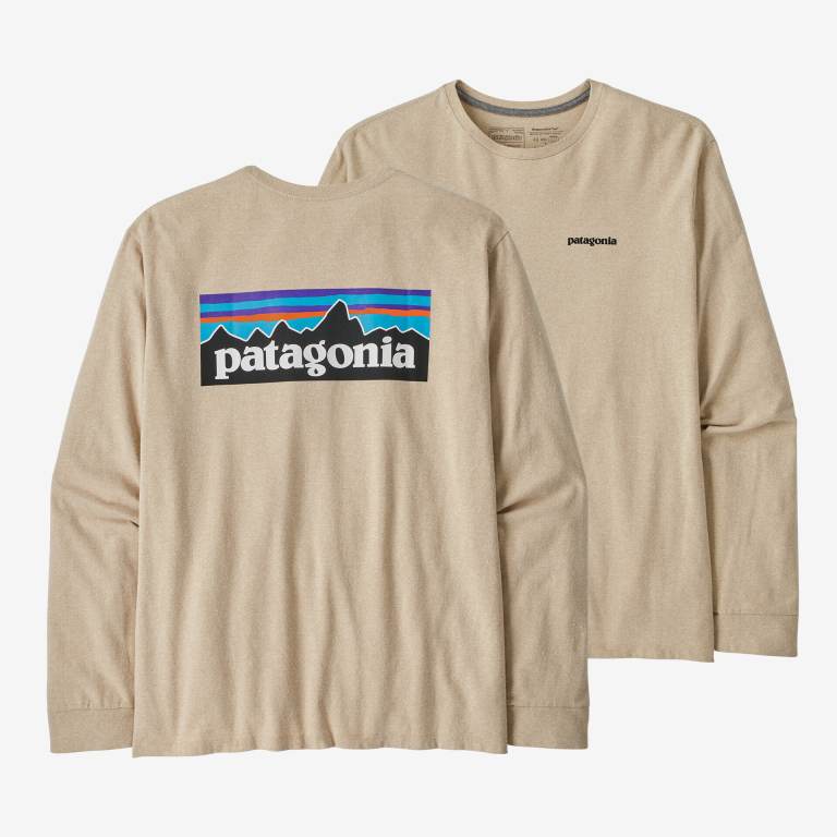 Responsibili-Tee® Patagonia Long-Sleeved P-6 Logo Responsibili-Â® Hombre Marrom | k1jT62qB