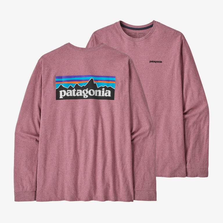 Responsibili-Tee® Patagonia Long-Sleeved P-6 Logo Responsibili-Â® Hombre Morados | nFnhJLMB