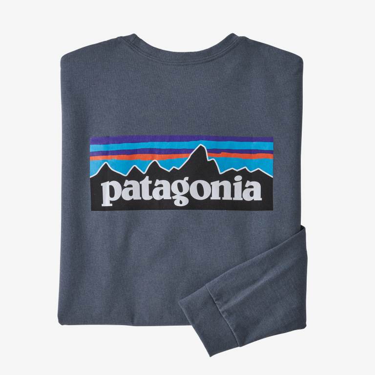 Responsibili-Tee® Patagonia Long-Sleeved P-6 Logo Responsibili-Â® Hombre Grises | oG4IewM5