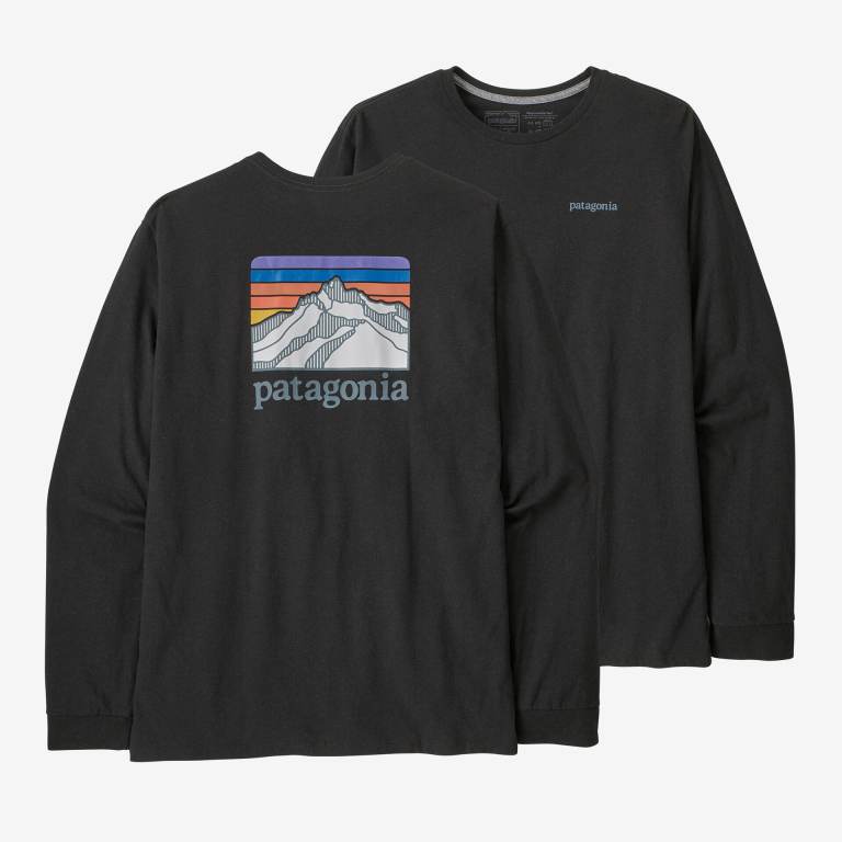 Responsibili-Tee® Patagonia Long-Sleeved Line Logo Ridge Responsibili-Â® Hombre Negros | poAsqvXq