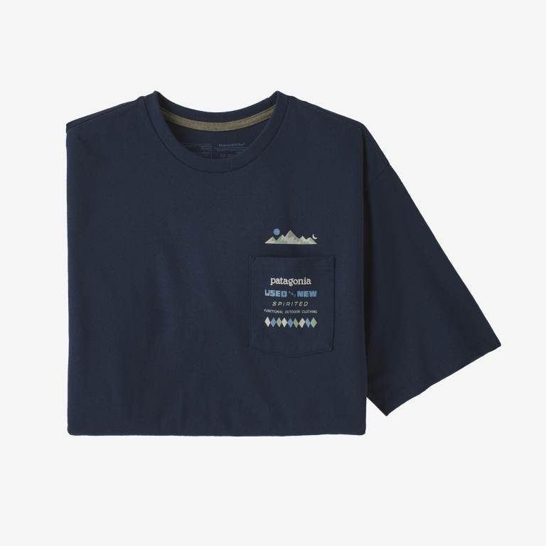 Responsibili-Tee® Patagonia Spirited Seasons Pocket Responsibili-Â® Hombre Azul Marino | E2NMphhI