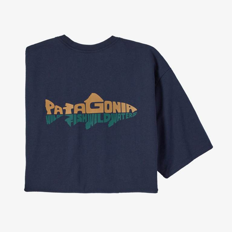 Responsibili-Tee® Patagonia Wild Waterline Pocket Responsibili-Â® Hombre Azul Marino | BDI2qzUw