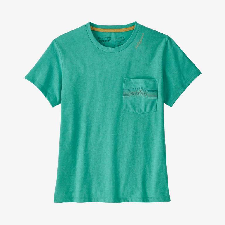 Responsibili-Tee® Patagonia Womenâ€™s Ridge Rise Stripe Pocket Responsibili-Â® Mujer Turquesa | 6T98vifx