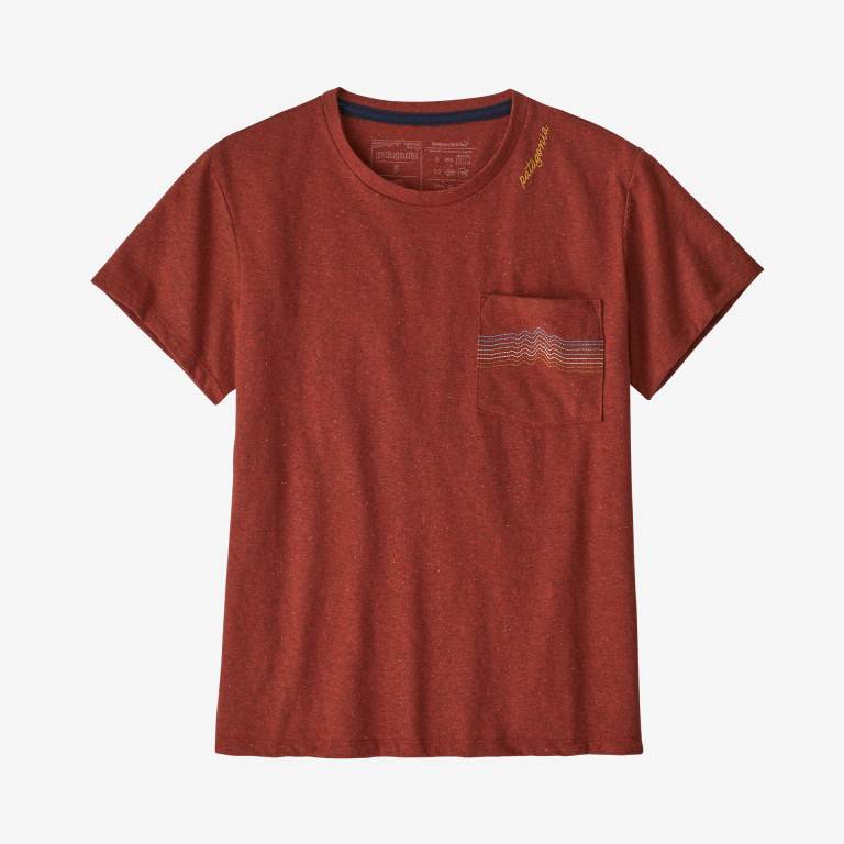 Responsibili-Tee® Patagonia Womenâ€™s Ridge Rise Stripe Pocket Responsibili-Â® Mujer Marrom | PkNhCg9e