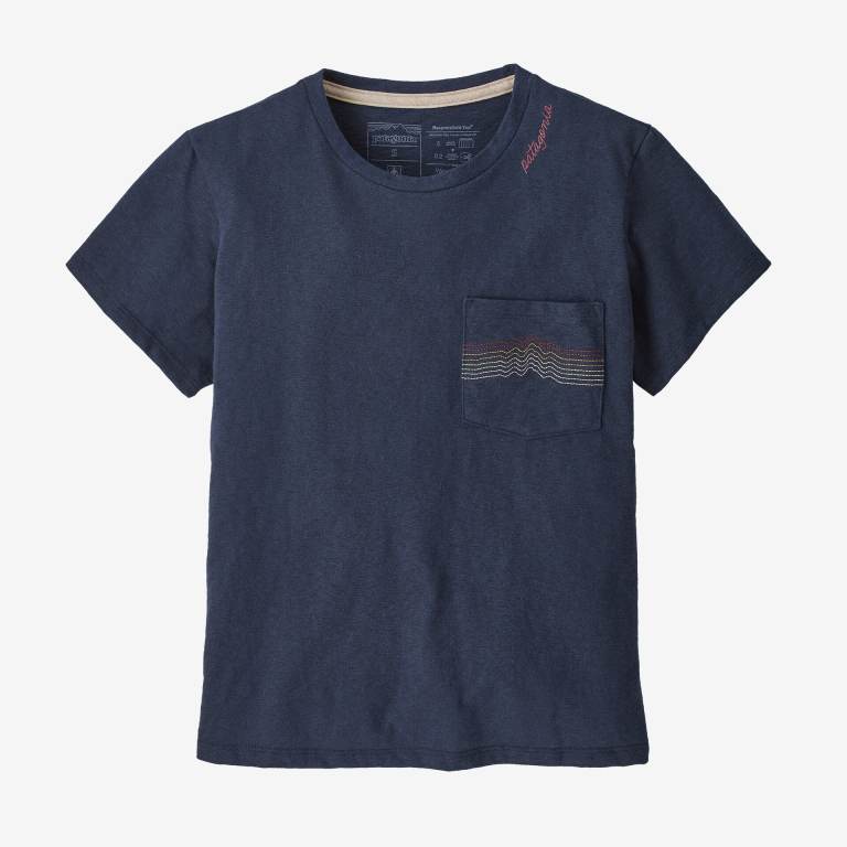 Responsibili-Tee® Patagonia Womenâ€™s Ridge Rise Stripe Pocket Responsibili-Â® Mujer Azul Marino | mzixREmH