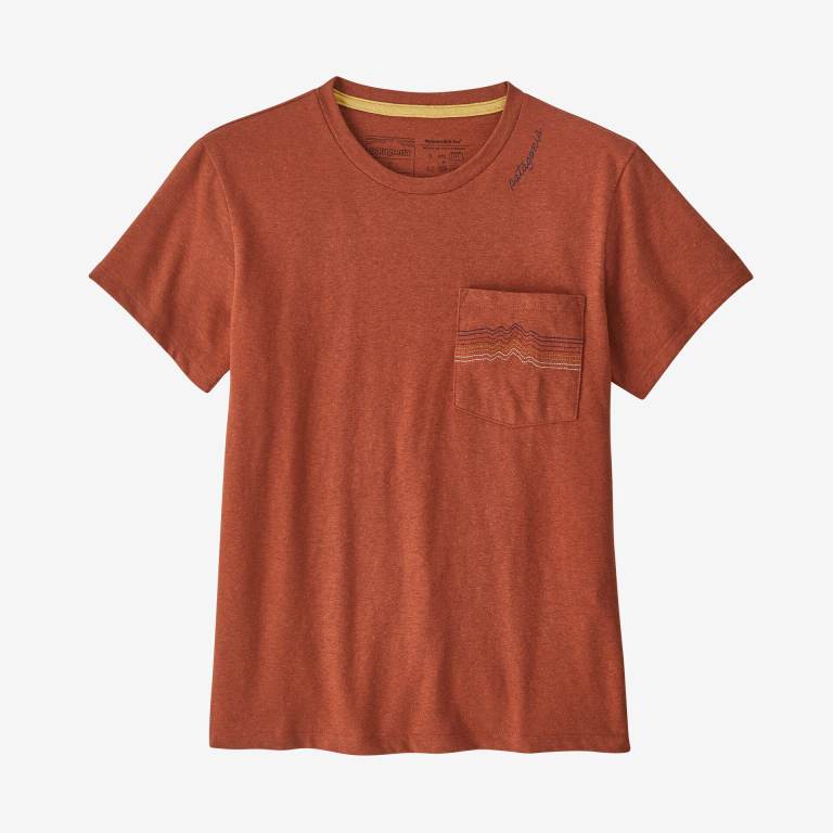 Responsibili-Tee® Patagonia Womenâ€™s Ridge Rise Stripe Pocket Responsibili-Â® Mujer Coral | sK8uRtSK