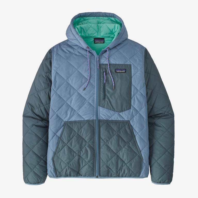 Sudadera Con Capucha Patagonia Diamond Acolchado Bomber Hombre Grises Claro | rCKZZN4D