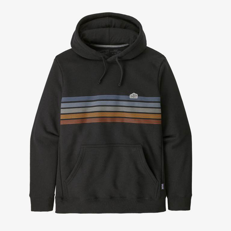 Sudadera Con Capucha Patagonia Line Logo Ridge Stripe Uprisal Unisex Negros | Ilisjj2p