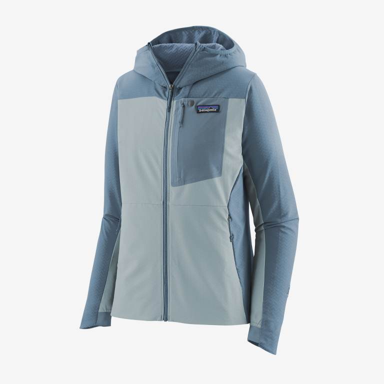 Sudadera Con Capucha Patagonia R1Â® CrossStrata Mujer Azules | zJvNb2Ug