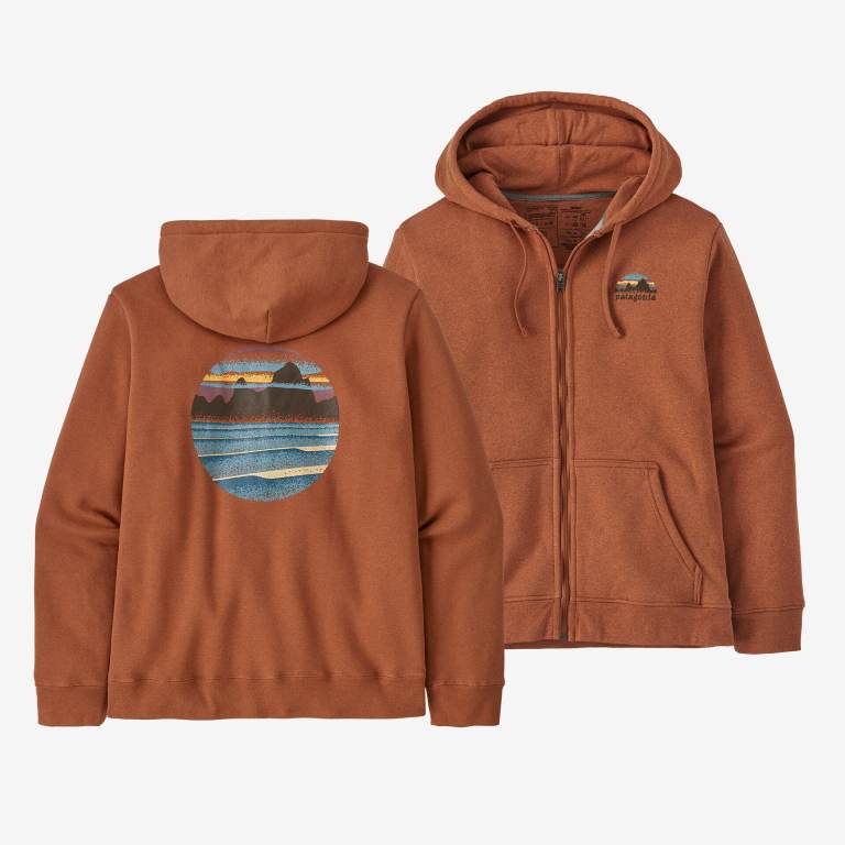 Sudadera Con Capucha Patagonia Skyline Stencil Uprisal Full-Zip Unisex Marrom | MjAjFRnE