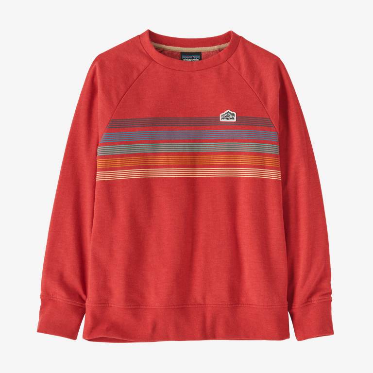 Sudaderas Patagonia Kids' Ligeros Crewneck Niños Stripes/Red | FML44Qkq