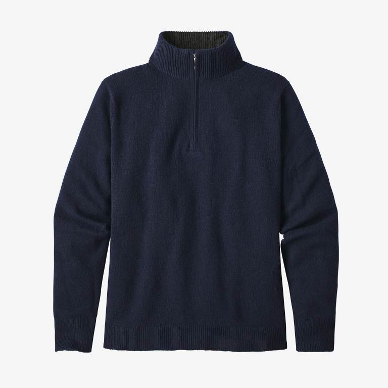 Suéteres Patagonia Recycled Cashmere 1/4-Zip Hombre Azul Marino Azules | QhhVpzBe