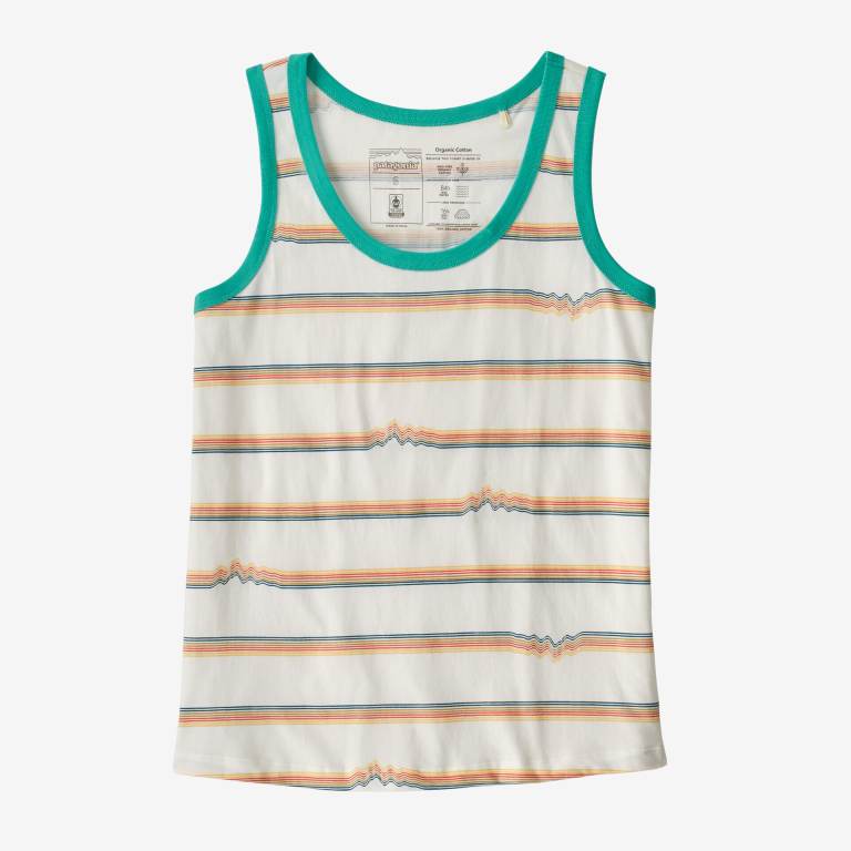 Tank Top Patagonia Ridge Rise Stripe Repeat Organic Mujer Stripes/White/Blue | D7bCogMQ