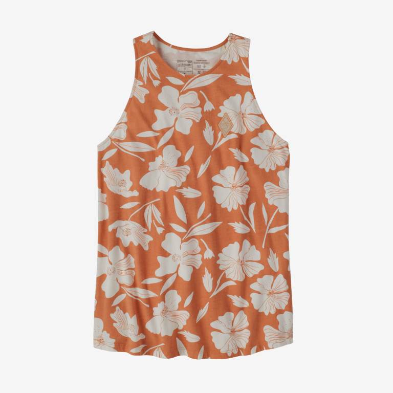 Tank Top Patagonia Wander Crest Organic High-Neck Mujer Coral | xRwjjz38